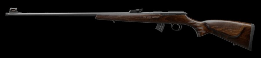 Klasická opakovacia malokalibrovka s drevenou pažbou v kalibri .22 LR. Foto: Rigad