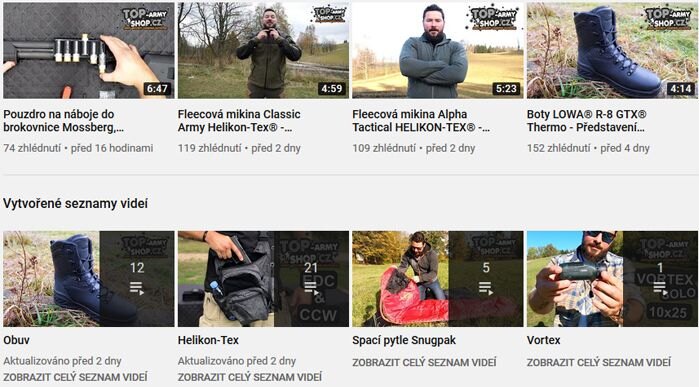 Náhľad na YouTube kanál Rigad na konci roka 2019