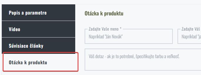 Otázka na produkt