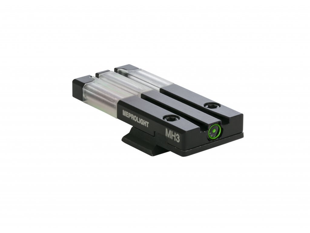 Tríciové mieridlá s jedným bodom FT Bullseye Pistol Meprolight® / zelené plexi (Farba: Čierna, Model zbrane: SIG P226, P320)