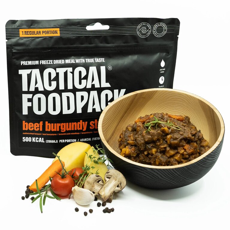Dehydrované jedlo Hovädzí guláš po burgundsku Tactical Foodpack®