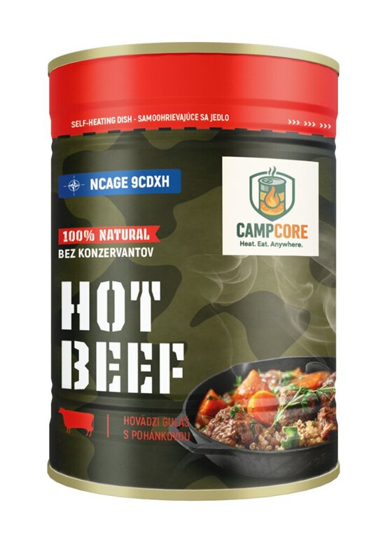 Konzerva Hot Beef CampCore® / samoohrev