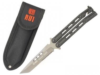 Nôž "motýlik" RUI® 36215 Tanto Point - čierny