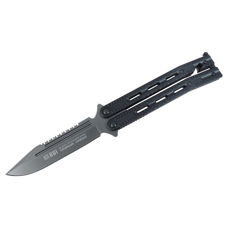 Nôž "motýlik" RUI® Tactical 36214 Clip Point - čierny