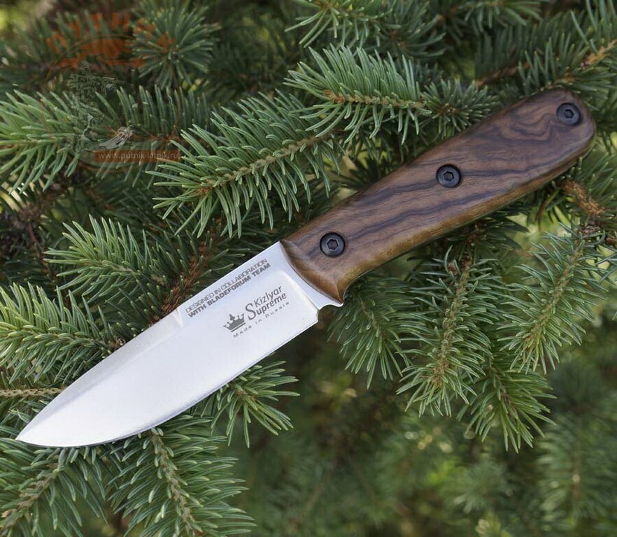 Nôž s pevnou čepeľou Kizlyar SUPREME® Colada Böhler K340 satin - hnedý