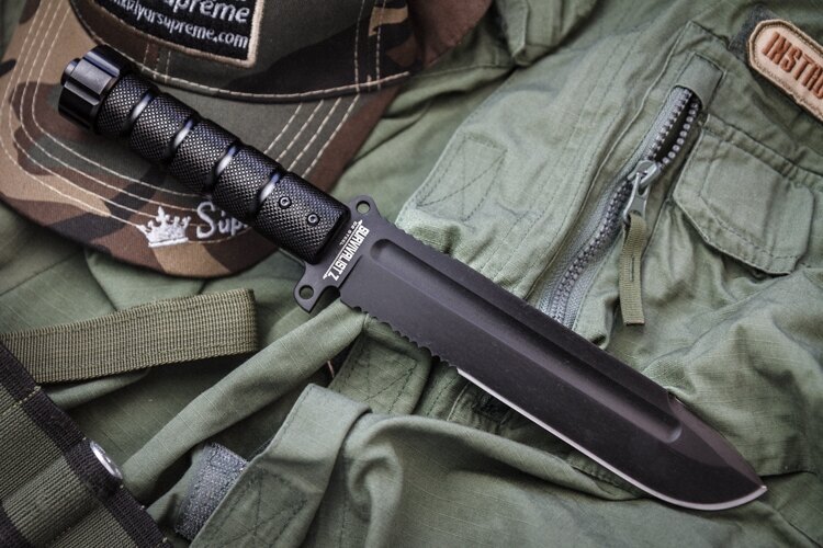 Nôž s pevnou čepeľou Kizlyar SUPREME® Survivalist Z-D2 - čierny