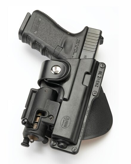 Pistolové pouzdro FOBUS® EM19 BHP RT opaskové Roto-Holster™ pro služební opasek na pistoli Glock nebo Walther
