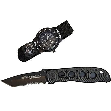 Sada Smith & Wesson® Extreme Ops® zatvárací nôž + hodinky