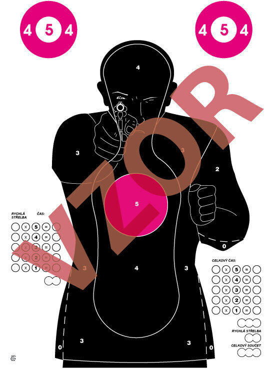 Terč - postava FBI kontrastná Rigad® / 10 ks