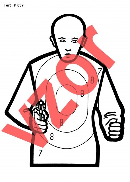 Terč - postava s pištoľou P037 Rigad® / 10 ks