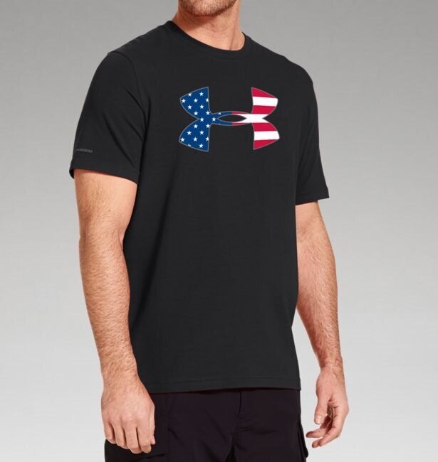 Triko UNDER ARMOUR® Big Flag Logo HeatGear® - čierne